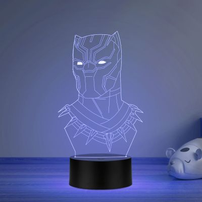 3D Illusion Black Panther Led Night lamp with Multicolored Gift For Avengers Lover